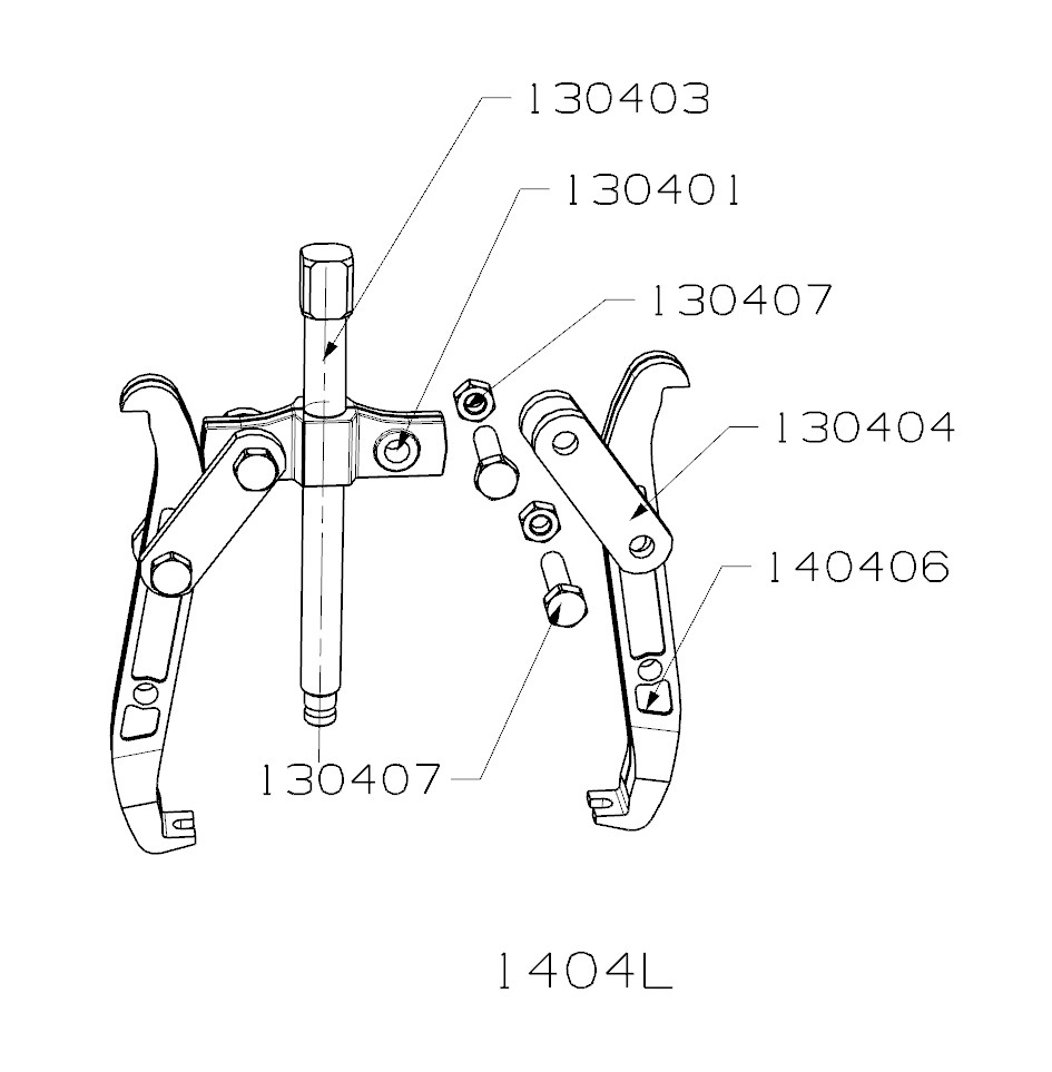 EXTRACTOR REVERSIBLE FORZA SERIE 1400L DE 2 PATAS LARGAS